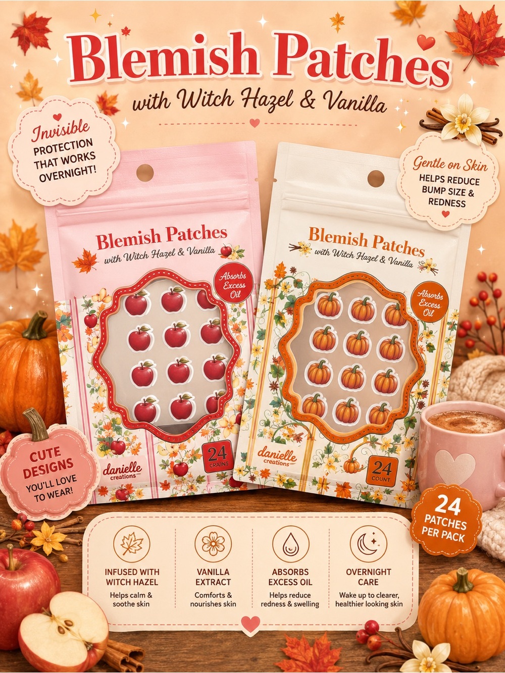 48 Blemish Patches with Witch Hazel & Vanilla